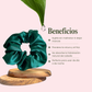 Green satin hair scrunchie (2 uni)